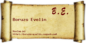 Boruzs Evelin névjegykártya